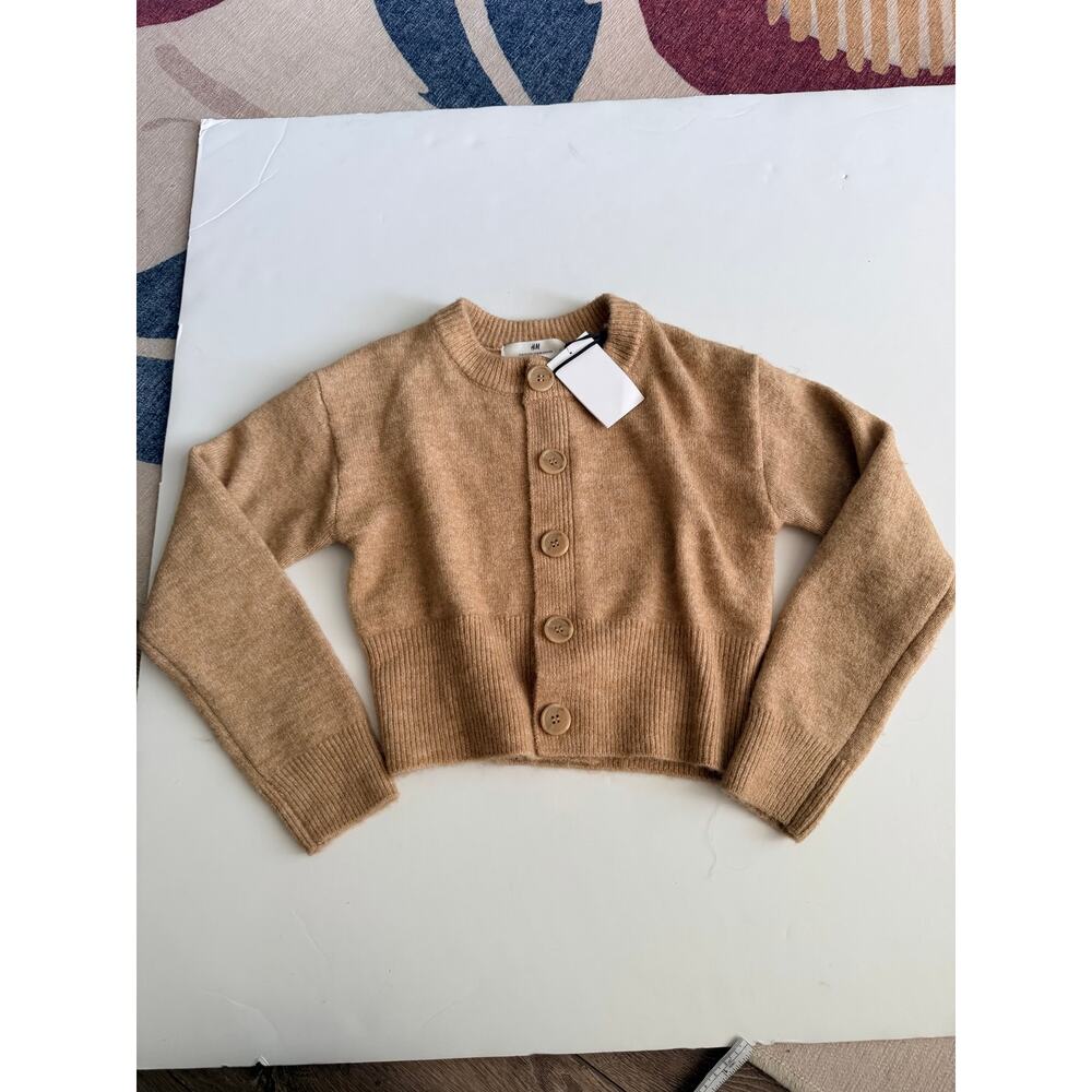 H&M Girls Beige Fine-Knit Cardigan - New with Tags! 8/10 - Picture 2 of 4